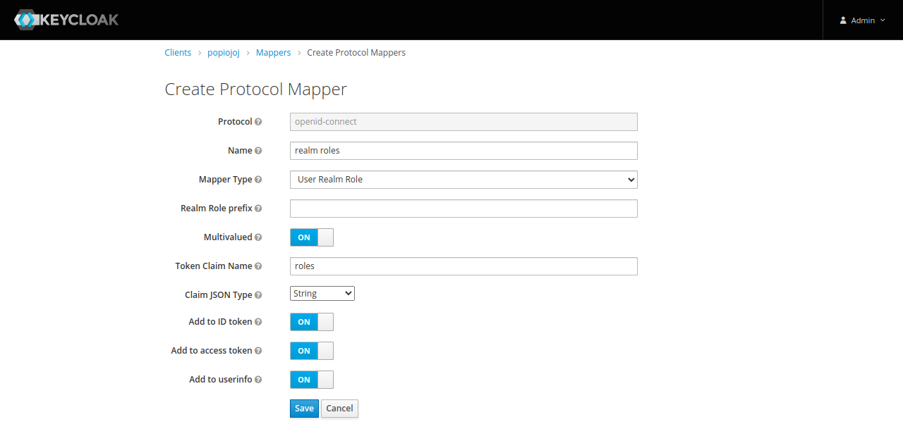 OIDC role mapper