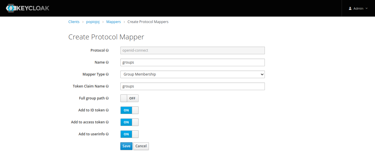 OIDC group mapper