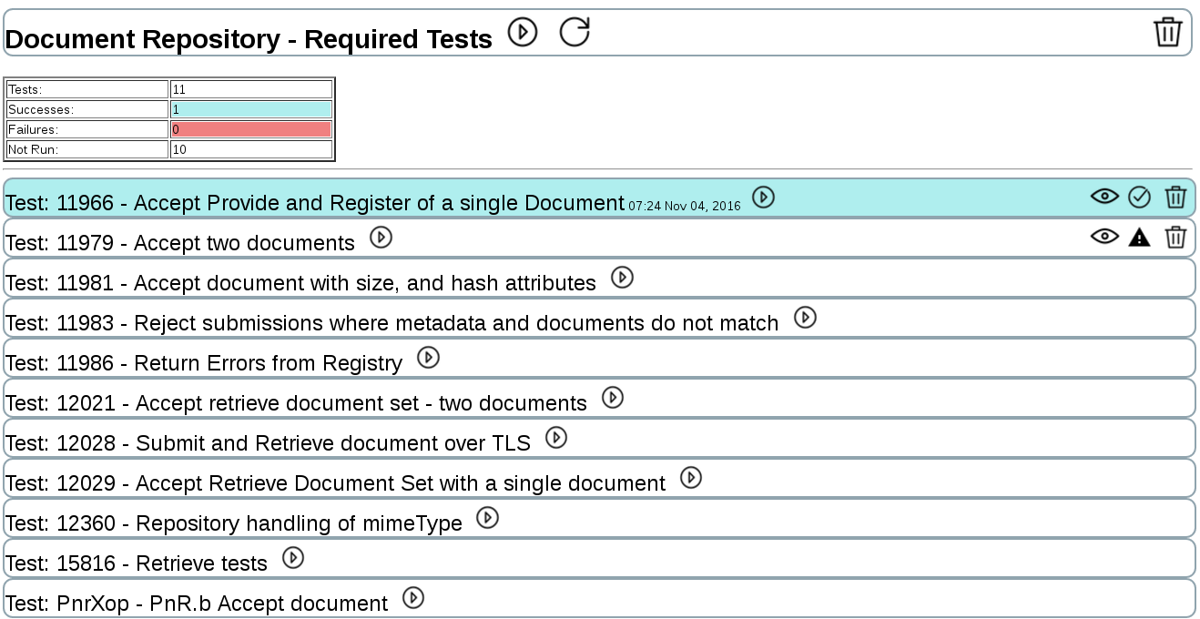 conf tool test list