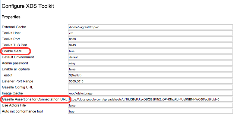 SAML config