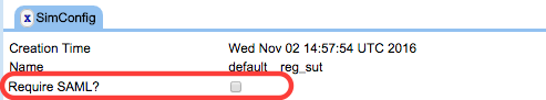 SAML Sim Config